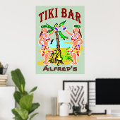 Tiki Bar-teken Poster (Thuiskantoor)
