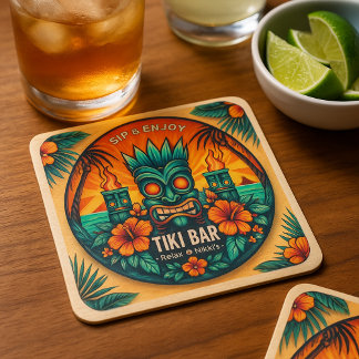 Tiki Bar Tropische Drinken Party Decor - Kartonnen Onderzetters
