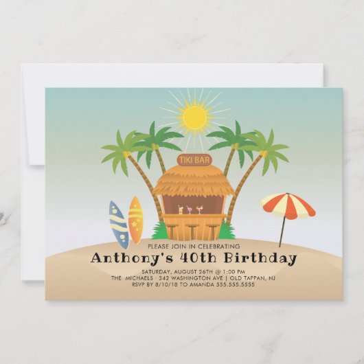 Tiki Bar Zomerfeest Kaart (Voorkant)