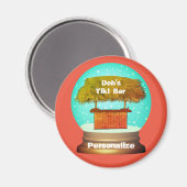 Tiki bar zomerstrand thema sneeuw wereldbol magneet (Voorkant / Achterkant)