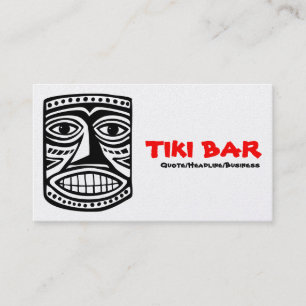 Tiki Bar - zwart, rood en wit (goud) Visitekaartje