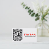 Tiki Bar - zwart, rood en wit Visitekaartje (Staand voorkant)