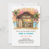 Tiki Beach Bar | Baby shower van tropisch zonnesch Kaart (Voorkant)