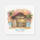 Tiki Beach Bar | Surf en Zee van tropische zonnest Servet (Voorkant)