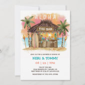 Tiki Beach Bar Tropical Sunset Zee Couples Shower Kaart (Voorkant)