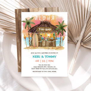 Tiki Beach Bar Tropical Sunset Zee Couples Shower Kaart