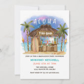 Tiki Beach Bar Tropisch Afstuderen Party Kaart (Voorkant)