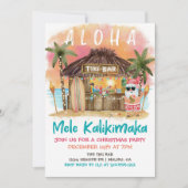Tiki Beach Bar Tropisch Kerstfeest met Sinterklaas Kaart (Voorkant)