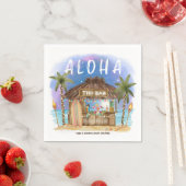 Tiki Beach Bar Tropisch Surf & Zee Baby shower Servet (Insitu)