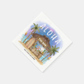 Tiki Beach Bar Tropisch Surf & Zee Baby shower Servet (Hoek)