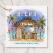 Tiki Beach Bar Tropisch Surf & Zee Bedankt Bedankjes Labels (Voorkant)