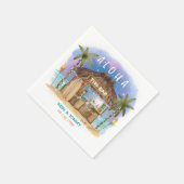 Tiki Beach Bar | Tropisch Zee en Surf Servet (Hoek)