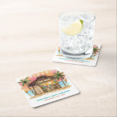 Tiki Beach Bar Tropisch Zee Verjaardag Kartonnen Onderzetters (Insitu)