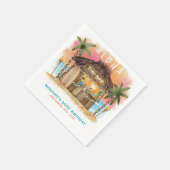 Tiki Beach Bar Tropisch Zee Verjaardag Servet (Hoek)