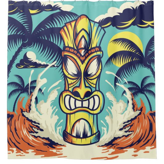 Tiki Beach Douchegordijn (Voorkant)