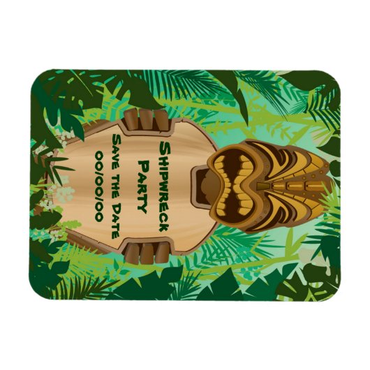 Tiki Beach Save-the-Date Magneet (Horizontaal)