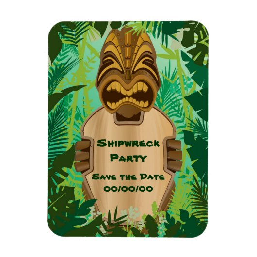 Tiki Beach Save-the-Date Magneet (Verticaal)