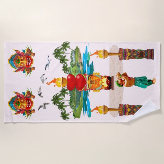 Tiki Beach Towel Strandlaken (Voorkant)