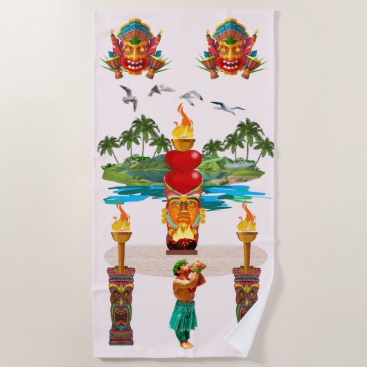 Tiki Beach Towel Strandlaken (Voorkant)