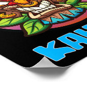 Tiki Big Kahuna Grappige Hawaiiaanse Vaderdag Vaka Poster (Hoek)