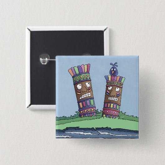 Tiki Bird Plum Button (Voorkant /achterkant)