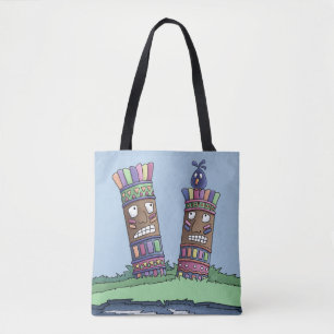 Tiki Bird - Plum Canvas tas