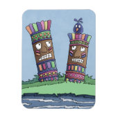Tiki Bird Plum Magnet Magneet (Verticaal)