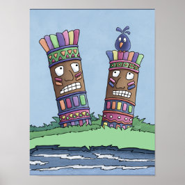 Tiki Bird Plum Poster