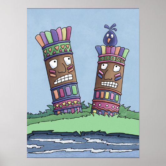 Tiki Bird Plum Poster (Voorkant)