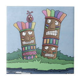 Tiki Bird Rosebud Ceramic Tile Tegeltje