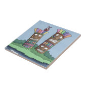 Tiki Bird Rosebud Ceramic Tile Tegeltje (Zijkant)