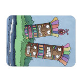 Tiki Bird Rosebud Magnet Magneet (Horizontaal)