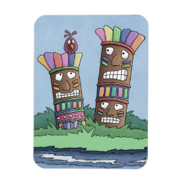 Tiki Bird Rosebud Magnet Magneet