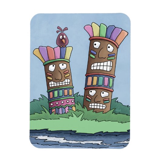 Tiki Bird Rosebud Magnet Magneet (Verticaal)