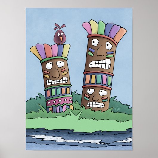 Tiki Bird Rosebud Poster (Voorkant)
