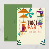 Tiki Birds Birthday Party  Luau Event Uitnodiging Briefkaart (Voorkant / Achterkant)