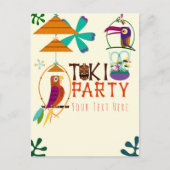 Tiki Birds Birthday Party  Luau Event Uitnodiging Briefkaart (Voorkant)