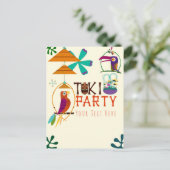 Tiki Birds Birthday Party  Luau Event Uitnodiging Briefkaart (Staand voorkant)