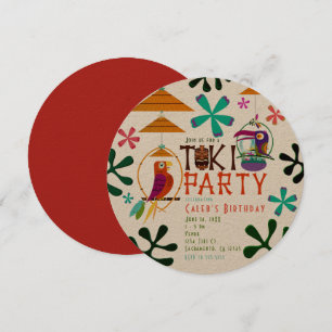 Tiki Birds Birthday Party  Luau-uitnodigingen Kaart