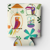 Tiki Birds Modern  Retro Tropical Luau Blikjeskoeler (Voorkant)