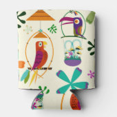 Tiki Birds Modern  Retro Tropical Luau Blikjeskoeler (Achterkant)