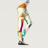 Tiki Birds Retro Tropical Luau Art Custom Leggings (Rechts)