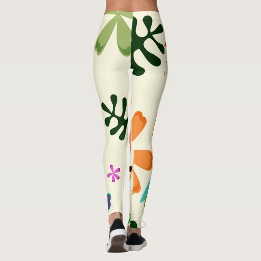 Tiki Birds Retro Tropical Luau Art Custom Leggings (Achterkant)