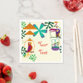 Tiki Birds Verjaardagsfeest  Luau Custom Servetten (Insitu)