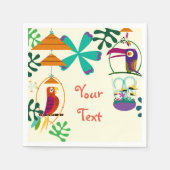 Tiki Birds Verjaardagsfeest  Luau Custom Servetten (Voorkant)