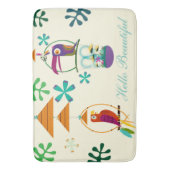 Tiki Birds Verjaardagsfeest  Retro Custom Badmat (Voorkant Verticaal)