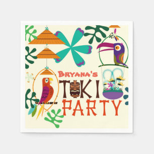 Tiki Birds Verjaardagsfeestje Vintage Luau Aangepa Servetten