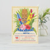 Tiki Birthday Party Invitation Kaart (Staand voorkant)