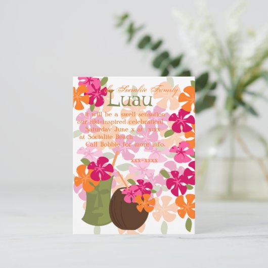 Tiki Blossom Kaart (Staand voorkant)
