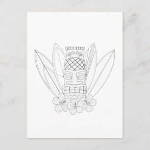 Tiki Briefkaart voor volwassenenkleuren